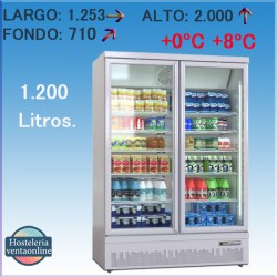 Armario expositor refrigerado 2 Puertas AGR-1000-BA