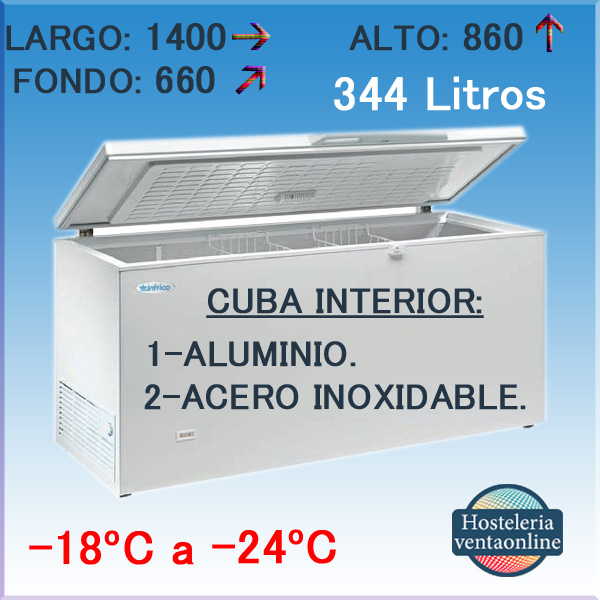 Infrico HF500AL Arcón Congelador Horizontal Tapa Abatible 344 Litros