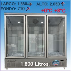 Armario expositor refrigerado 3 Puertas BLG1880-3M GRIS