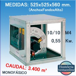 Caja ventilación motor incorporado MUNDOFAN OBRA BD ERP RC 10/10 M4 0,55 Kw.