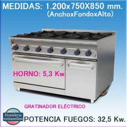 COCINA MUNDIGAS MG-1200/6H