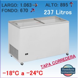 Congelador horizontal 250 litros tapa ciega corredera ICE 300 NTOS