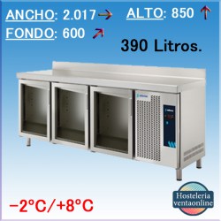 Mesa de Refrigeración Puertas de Cristal Edenox MPS-200 HC PC